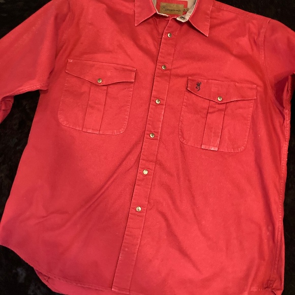 Browning mens long sleeve snap front heavy shirt - Picture 1 of 9
